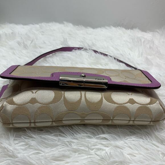 Coach Purple Khaki mini signature canvas purse / wristlet - Picture 6 of 12